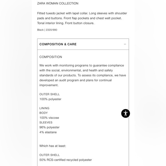 Zara fitted tuxedo jacket blazer - Picture 11 of 11